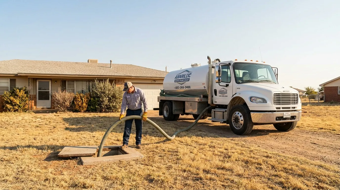 Responding to a septic backup at an Amarillo-area home
